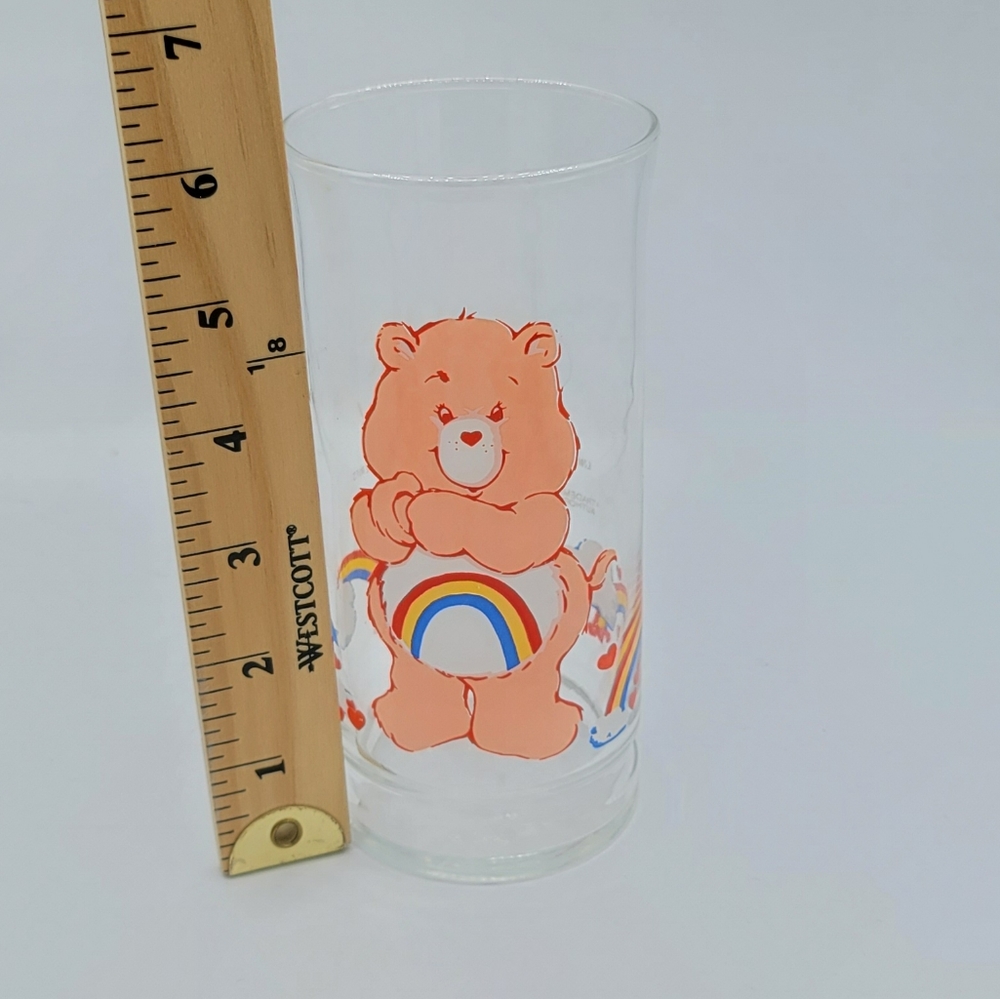 Vintage 1983 Cheer Bear Care Bear Libbey Pizza Hut Drinking Glass Collectible